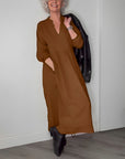 Women's Polished Long Sleeve Maxi Dress