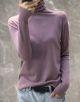 Women's Comfortable Ribbed Turtleneck Sweater