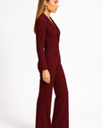 Women’s V Neck Long Sleeve Jumpsuit
