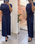 Women's Refined Wide Leg Two-Piece Set