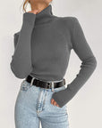 Women's Casual Ribbed Turtleneck Sweater