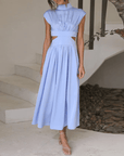 Women's Relaxed Pleated Maxi Dress
