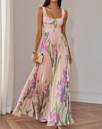 Women's Graceful Pleated Maxi Dress