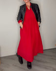 Women's Polished Long Sleeve Maxi Dress