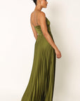 Women's Flattering Pleated Midi Dress