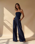 Women’s Strapless Jumpsuit with Pockets
