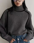 Women's Layered Knitted Turtleneck Sweater