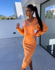Jordan | V-Neck Fitted Skirt Set