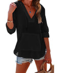 Adelyn | Rolled Cuff V-Neck Blouse