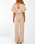 Women’s Belted Short Sleeve Jumpsuit