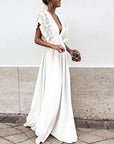 Adeline | Ruffle Trim Wedding Guest Maxi Dress
