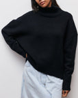 Women's Snug Ribbed Turtleneck Sweater