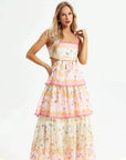 Women’s Maxi Floral Print Summer Ruffle Detail Dress