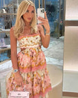 Women’s Maxi Floral Print Summer Ruffle Detail Dress