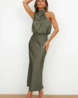 Women's Classic Backless Midi Dress