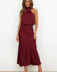 Women's Classic Backless Midi Dress