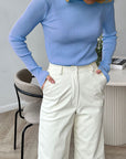 Women's Casual Ribbed Turtleneck Sweater