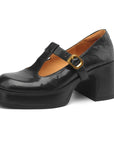 Women's Polished Block Heel Shoes