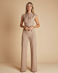 Women’s Classic Sleeveless Jumpsuit with Straight Leg Shape