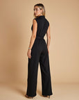 Women’s Classic Sleeveless Jumpsuit with Straight Leg Shape