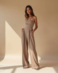 Women’s Strapless Jumpsuit with Pockets