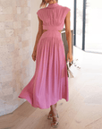 Women's Relaxed Pleated Maxi Dress
