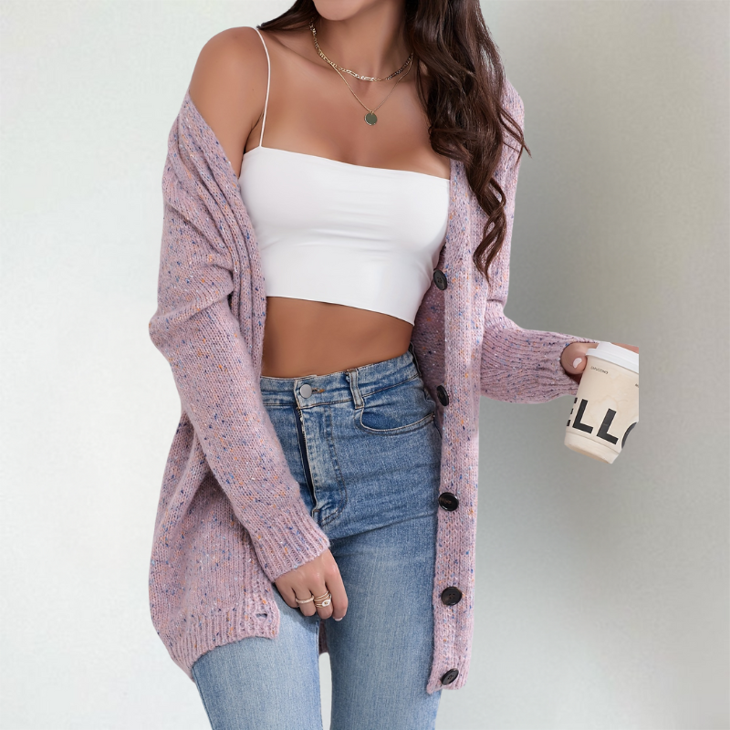 Women's Relaxed Buttoned Cardigan