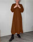 Women's Polished Long Sleeve Maxi Dress