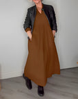 Women's Polished Long Sleeve Maxi Dress