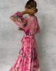 Women’s Maxi Floral Print Wrap Summer Dress
