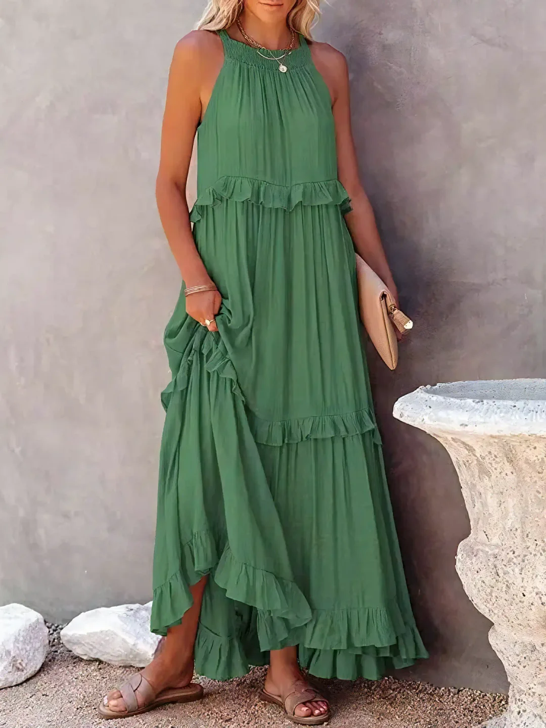 Women's Refined Ruched Maxi Dress