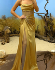 Women's Comfortable Ruched Evening Dress