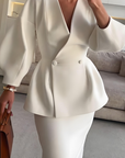 Women's Clean Buttoned Two-Piece Set