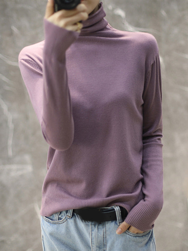 Women's Comfortable Ribbed Turtleneck Sweater