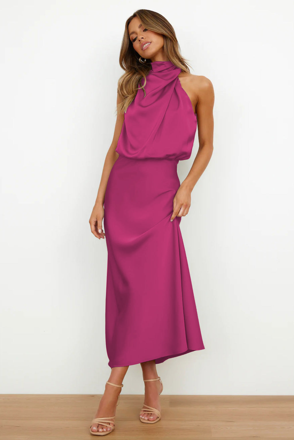 Women's Classic Backless Midi Dress