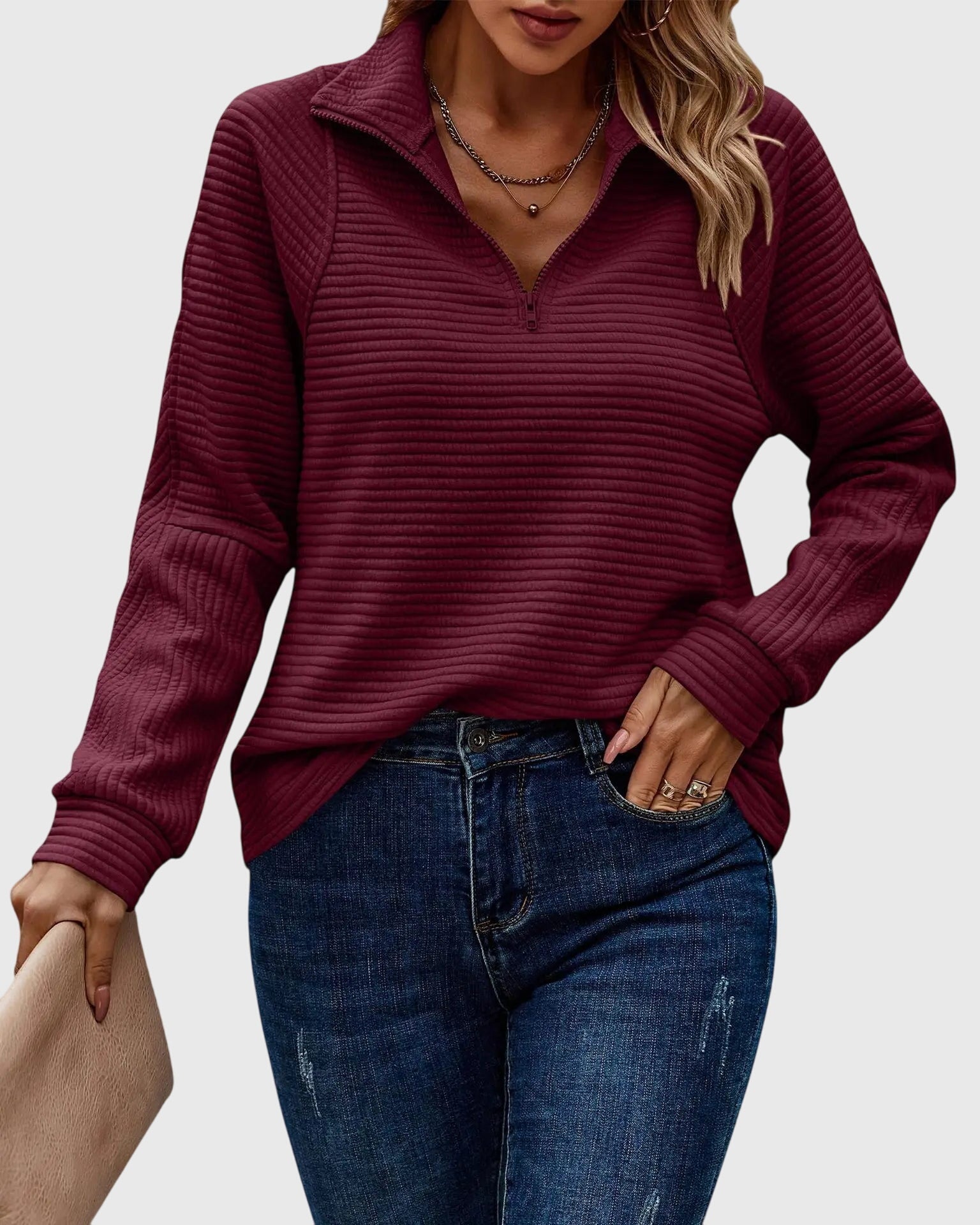 Women's Chic Zip-Up Sweater