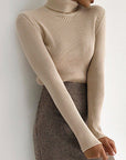Women's Casual Ribbed Turtleneck Sweater