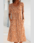 Women's Graceful Printed Midi Dress