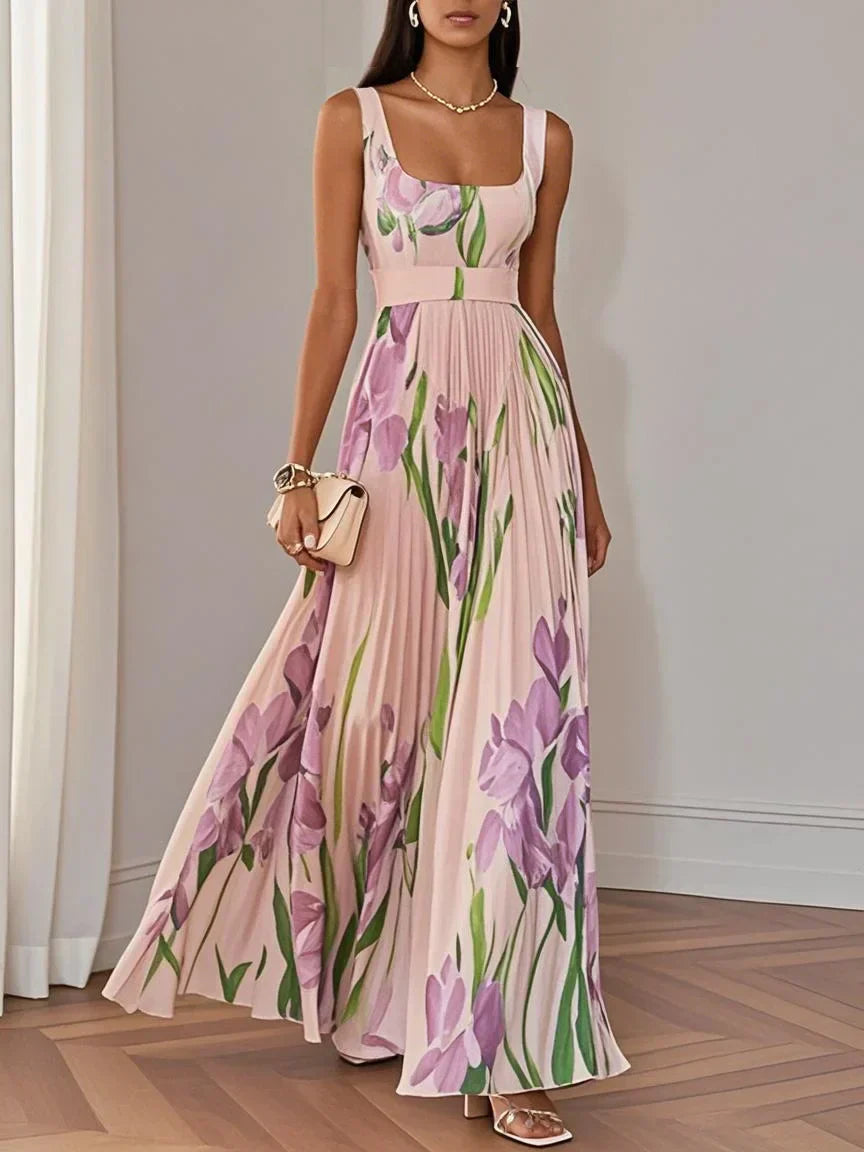 Women's Graceful Pleated Maxi Dress