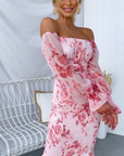 Jordan | Off-Shoulder Neck Midi Dress