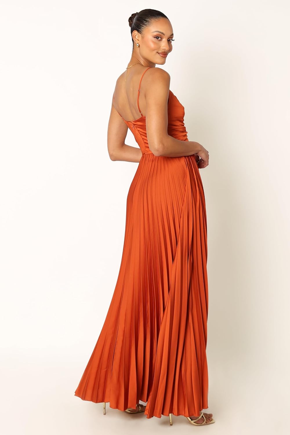 Women's Flattering Pleated Midi Dress
