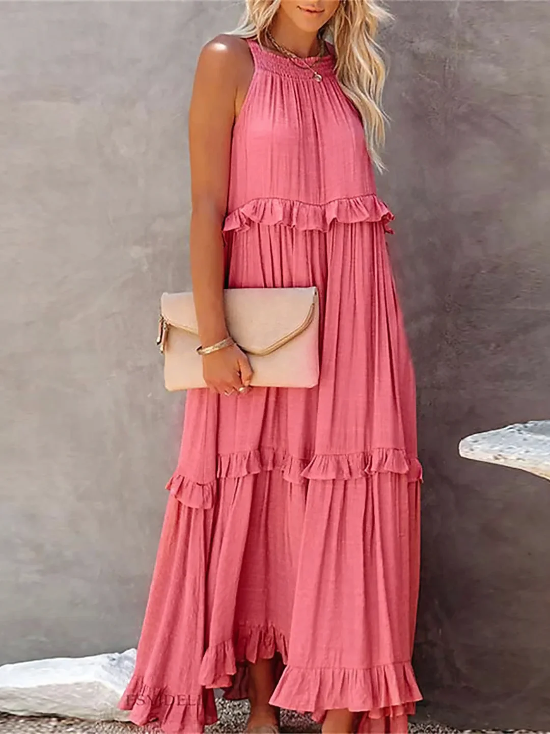 Women's Refined Ruched Maxi Dress