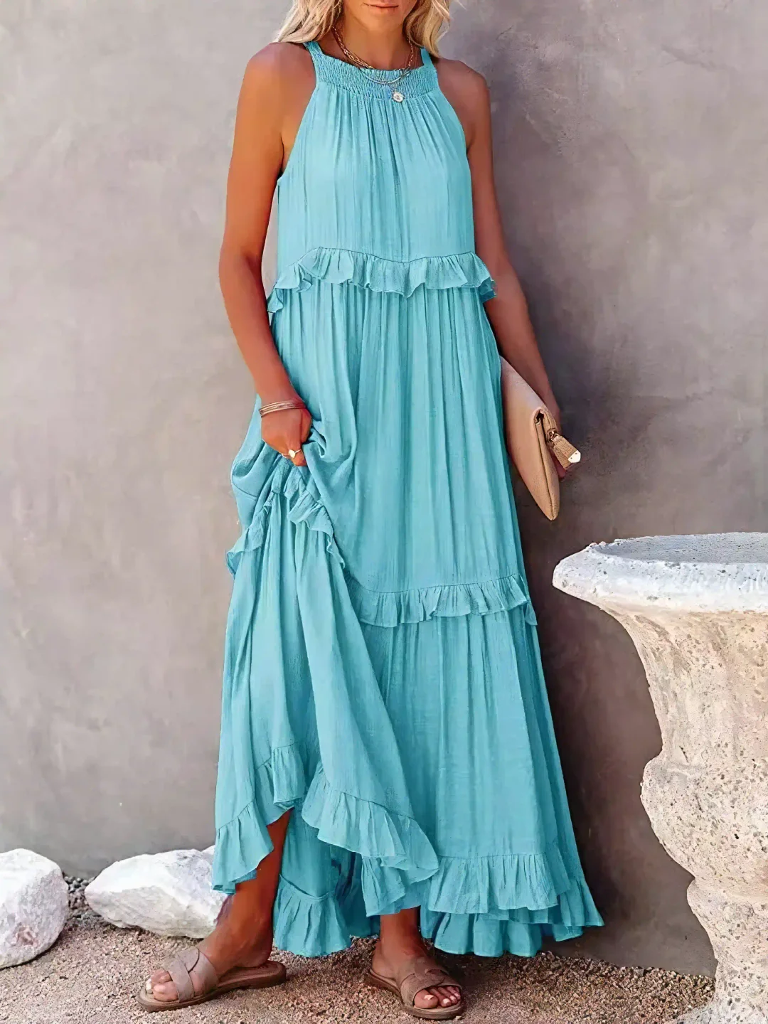 Women's Refined Ruched Maxi Dress