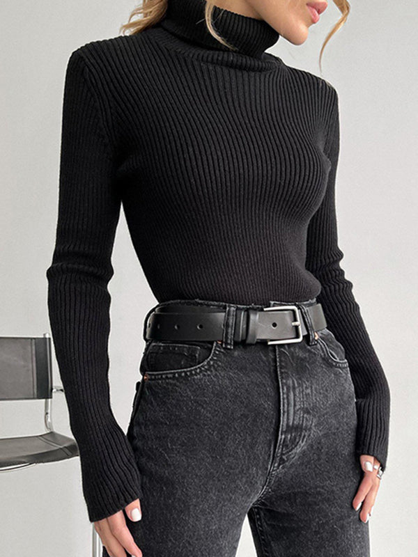 Women's Casual Ribbed Turtleneck Sweater