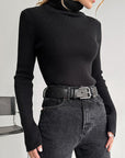 Women's Casual Ribbed Turtleneck Sweater