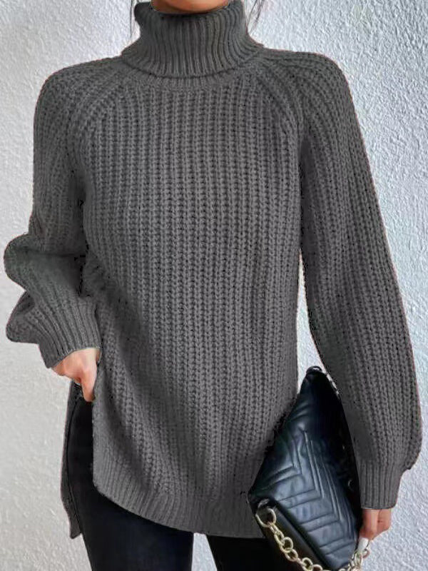 Women's Polished Ribbed Turtleneck Sweater