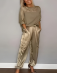 Alma | Satin Finish Pants Set