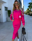 Jordan | V-Neck Fitted Skirt Set
