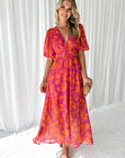 Women's Flattering Printed Maxi Dress