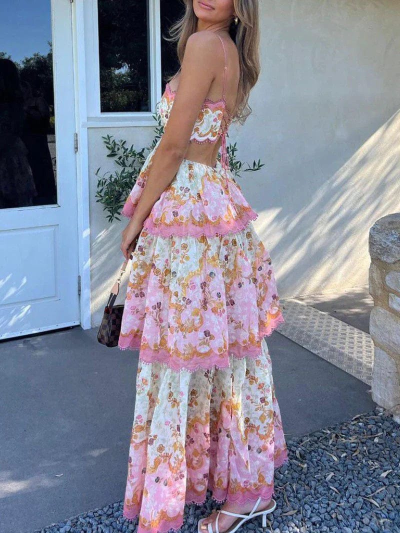 elliana floral maxi dress Baltic Born Womens Eliana Maxi Dress | Sage + Rose Floral | Color: Dusty Mauve